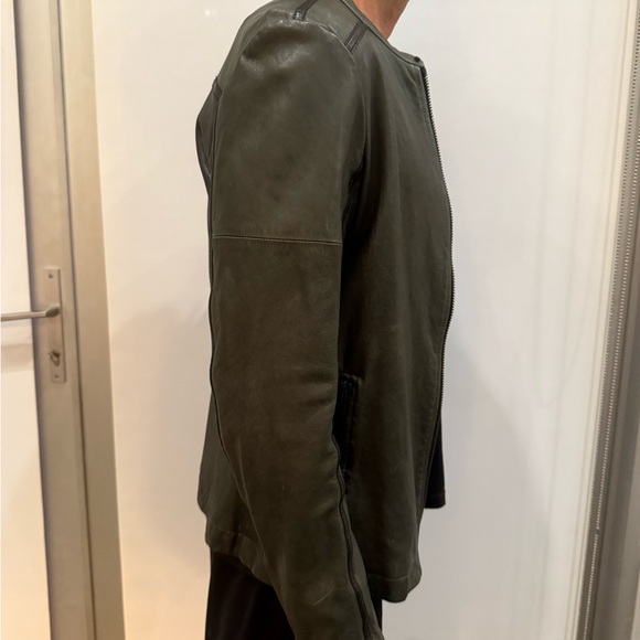 ARI Men's Olive Leather Jacket from Italy - Picture 5 of 8